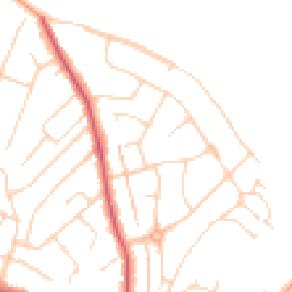 Daytime road noise heatmap for NR5 0BB