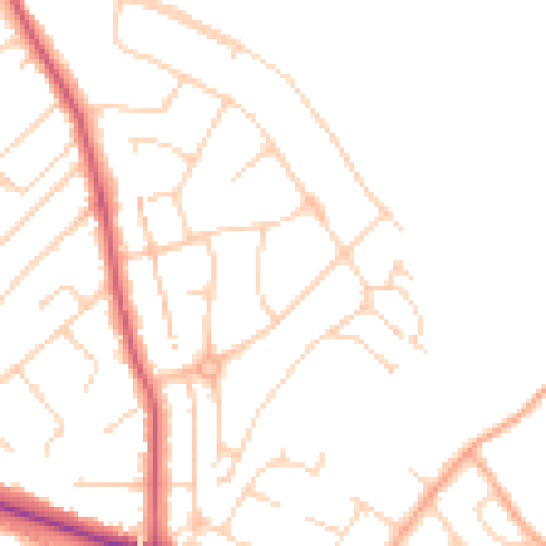 Daytime road noise heatmap for NR5 0BE