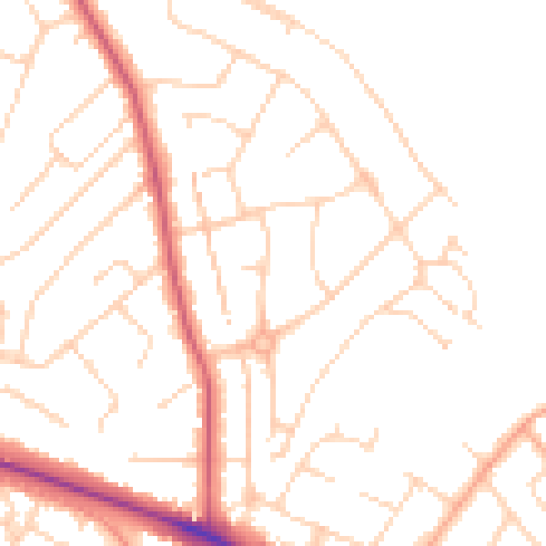 Daytime road noise heatmap for NR5 0BG