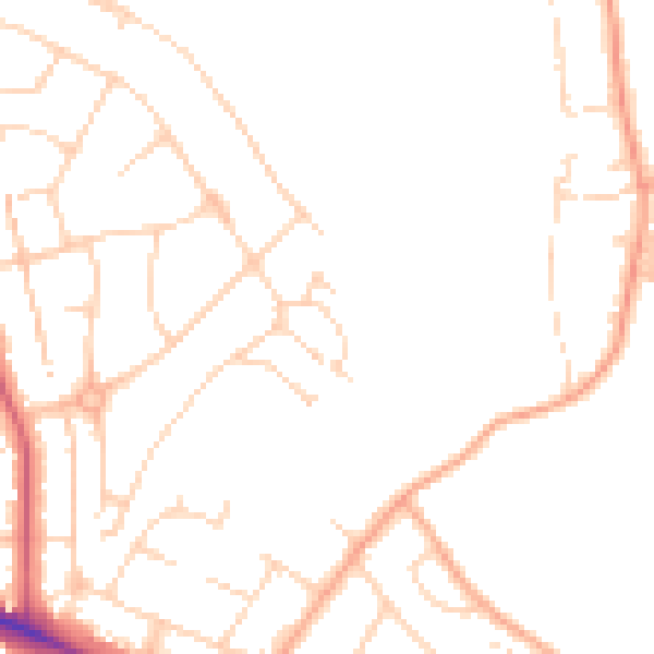 Daytime road noise heatmap for NR5 0DA