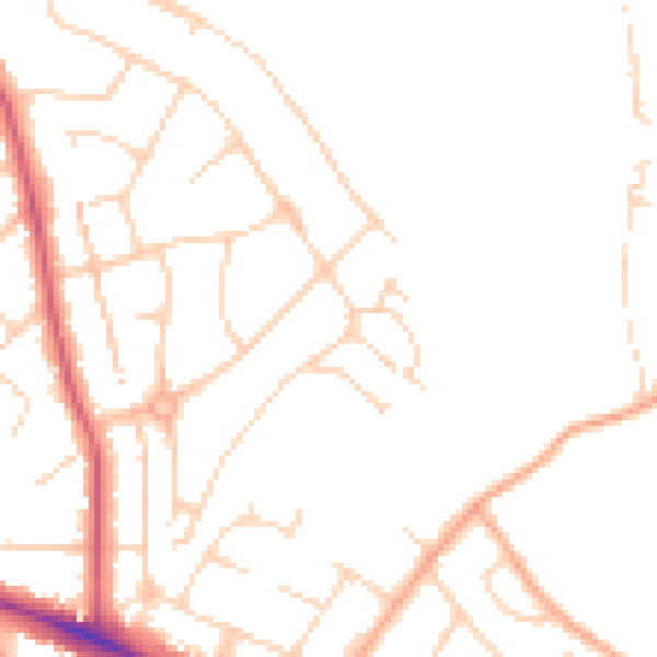 Daytime road noise heatmap for NR5 0DD