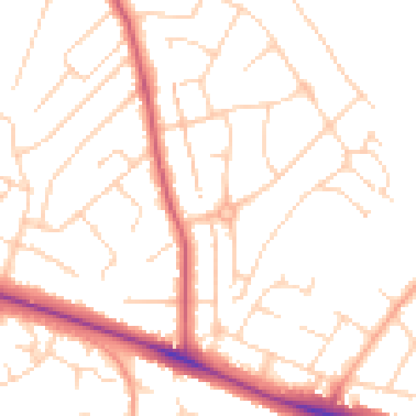 Daytime road noise heatmap for NR5 0DE