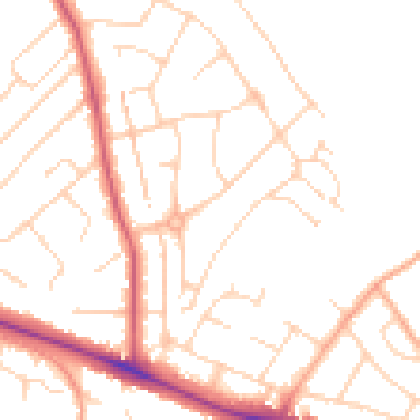 Daytime road noise heatmap for NR5 0DF
