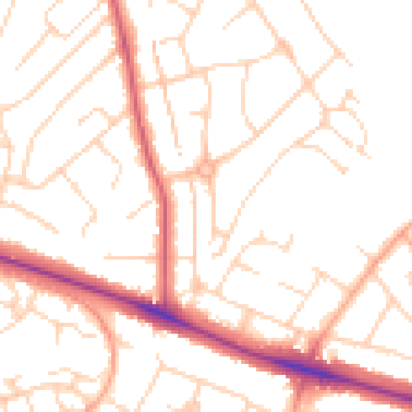 Daytime road noise heatmap for NR5 0DP