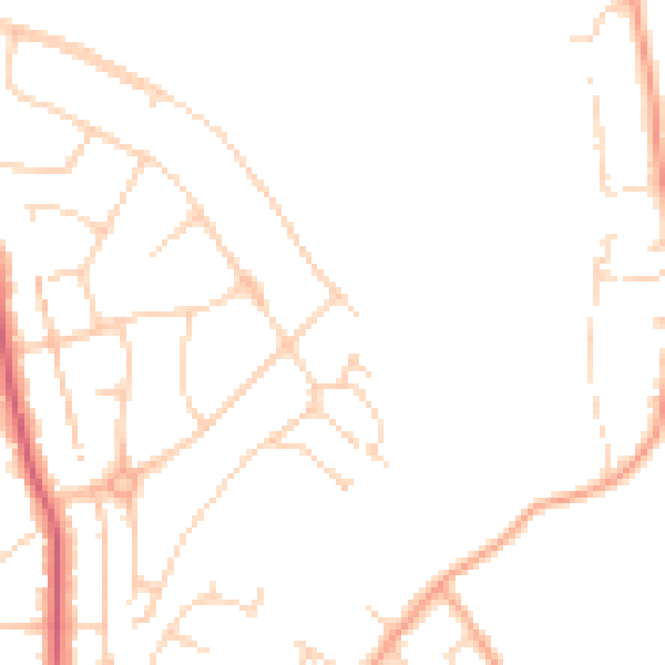 Daytime road noise heatmap for NR5 0DQ