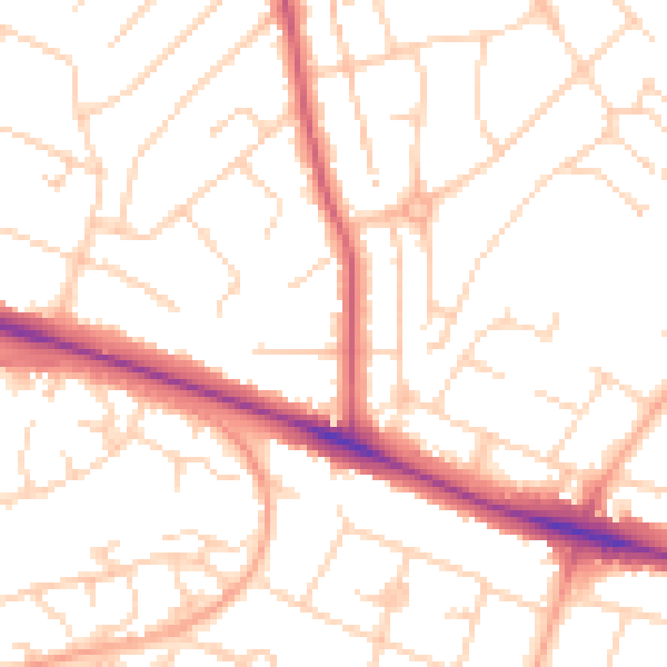 Daytime road noise heatmap for NR5 0EA