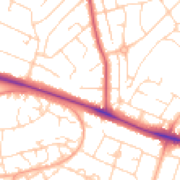 Daytime road noise heatmap for NR5 0ED