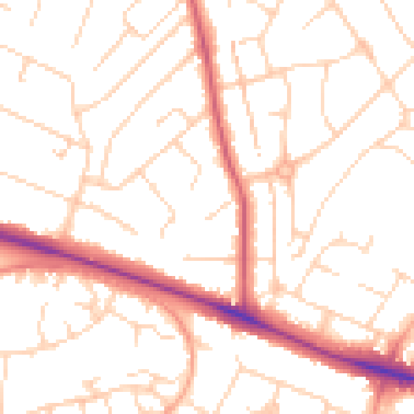 Daytime road noise heatmap for NR5 0EF