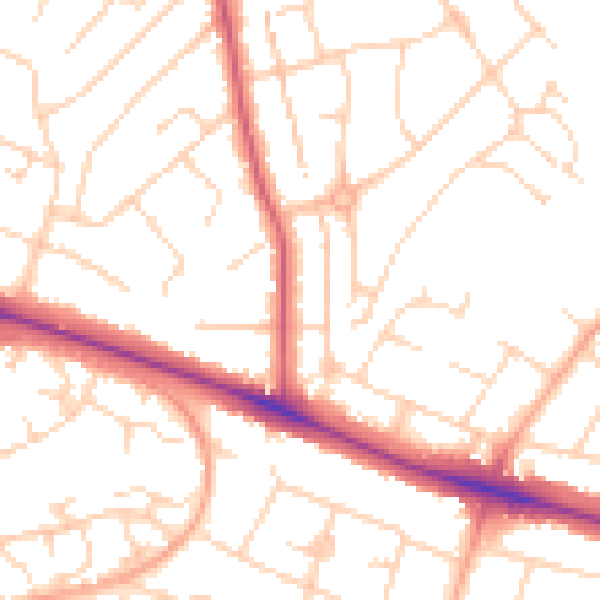 Daytime road noise heatmap for NR5 0EG