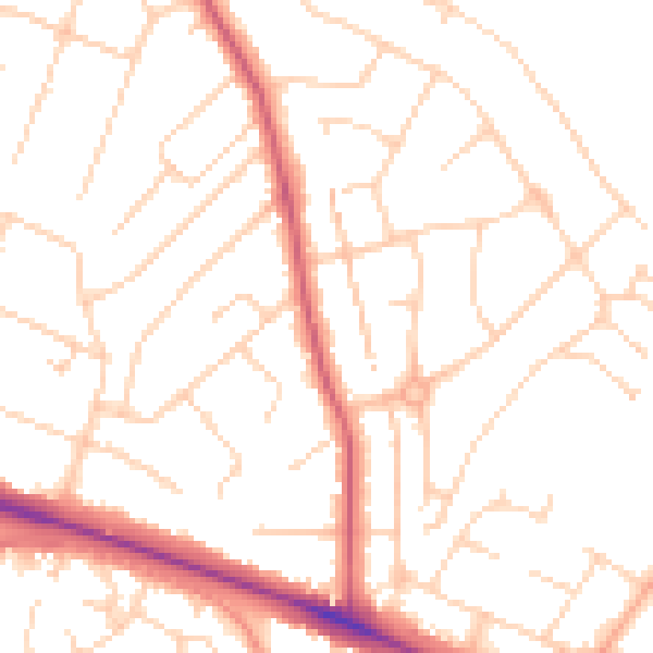 Daytime road noise heatmap for NR5 0EH