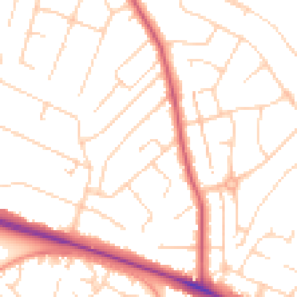 Daytime road noise heatmap for NR5 0EL