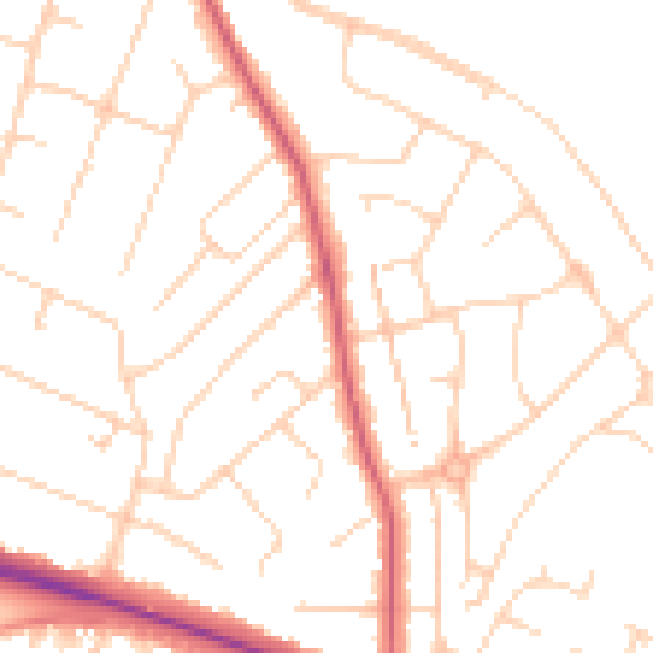 Daytime road noise heatmap for NR5 0EN
