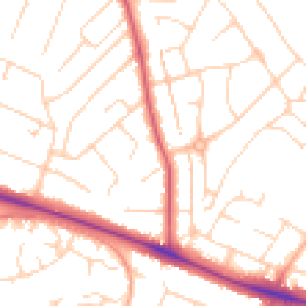 Daytime road noise heatmap for NR5 0EP
