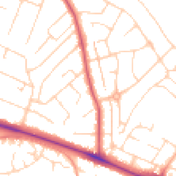 Daytime road noise heatmap for NR5 0EQ