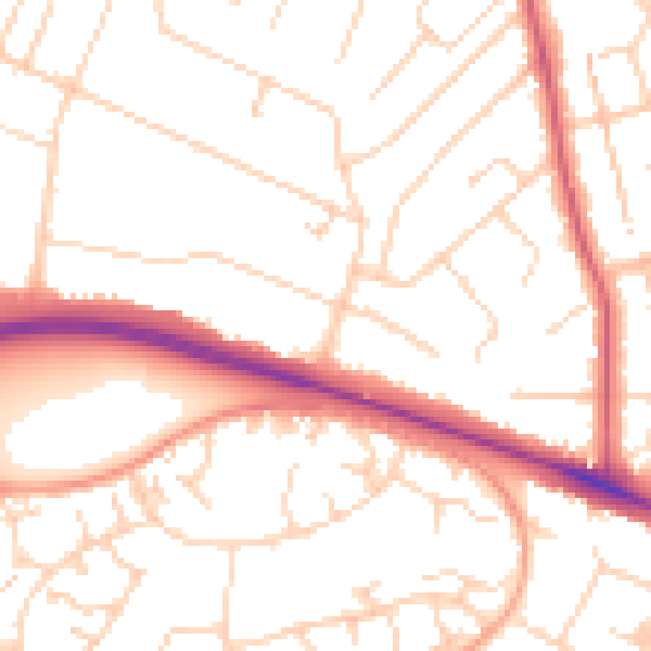 Daytime road noise heatmap for NR5 0HA