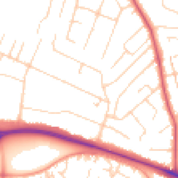 Daytime road noise heatmap for NR5 0HN
