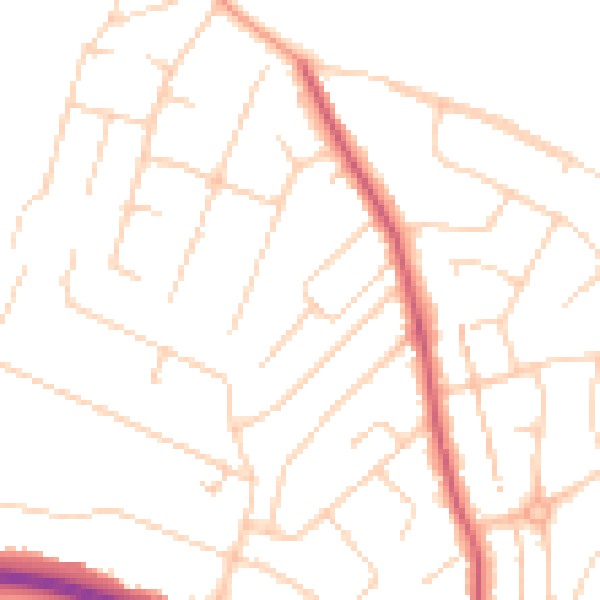 Daytime road noise heatmap for NR5 0LL