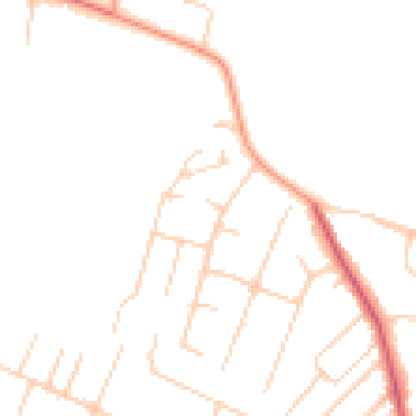 Daytime road noise heatmap for NR5 0NN