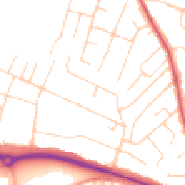 Daytime road noise heatmap for NR5 0NS