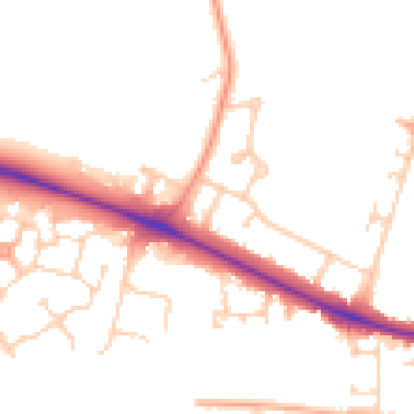 Daytime road noise heatmap for NR5 0PA