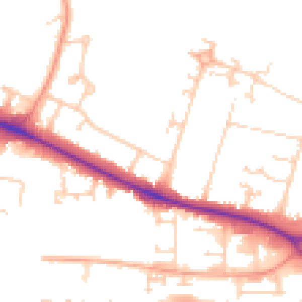 Daytime road noise heatmap for NR5 0PF