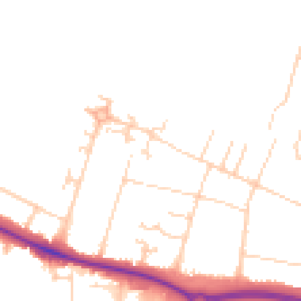 Daytime road noise heatmap for NR5 0QJ