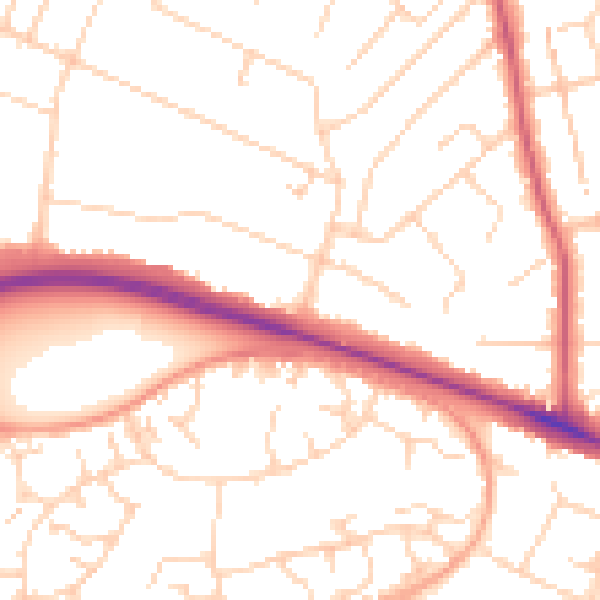 Daytime road noise heatmap for NR5 0SS