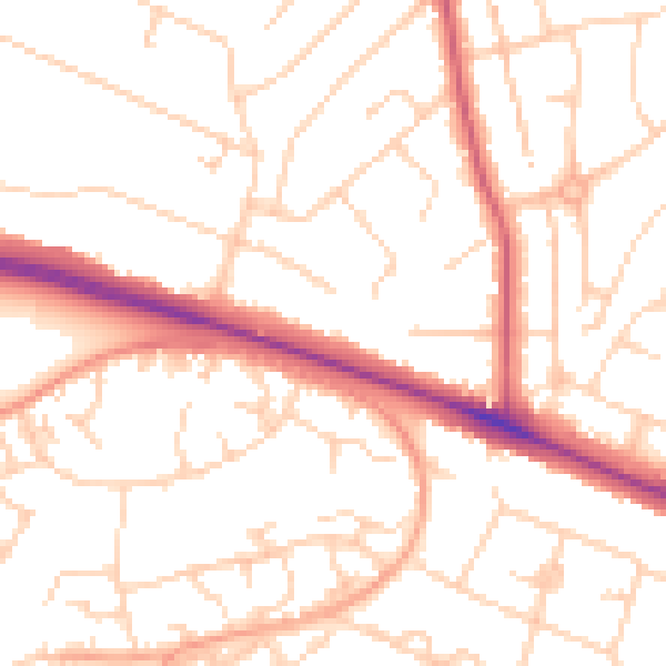 Daytime road noise heatmap for NR5 0SY