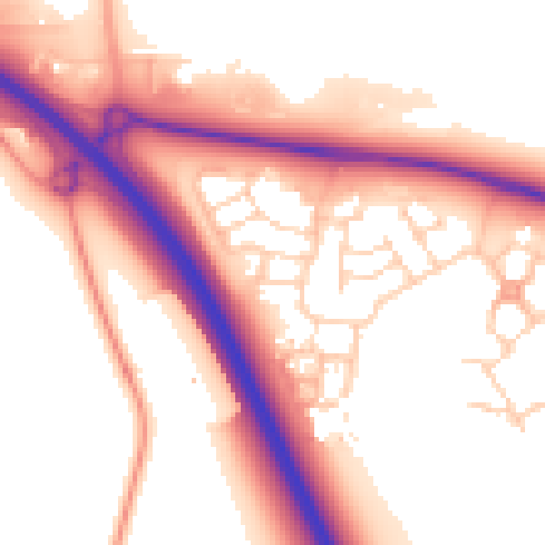 Daytime road noise heatmap for NR5 0TU