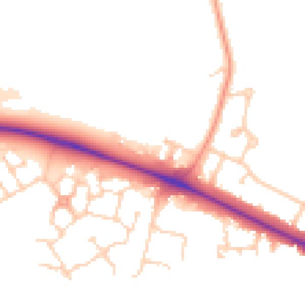Daytime road noise heatmap for NR5 0TZ