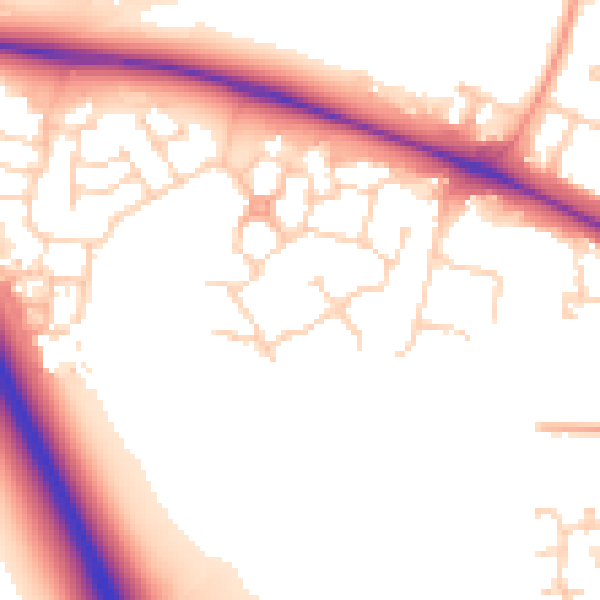 Daytime road noise heatmap for NR5 0UP