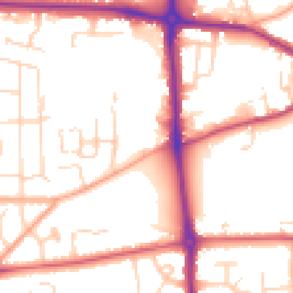 Daytime road noise heatmap for NR5 8BD