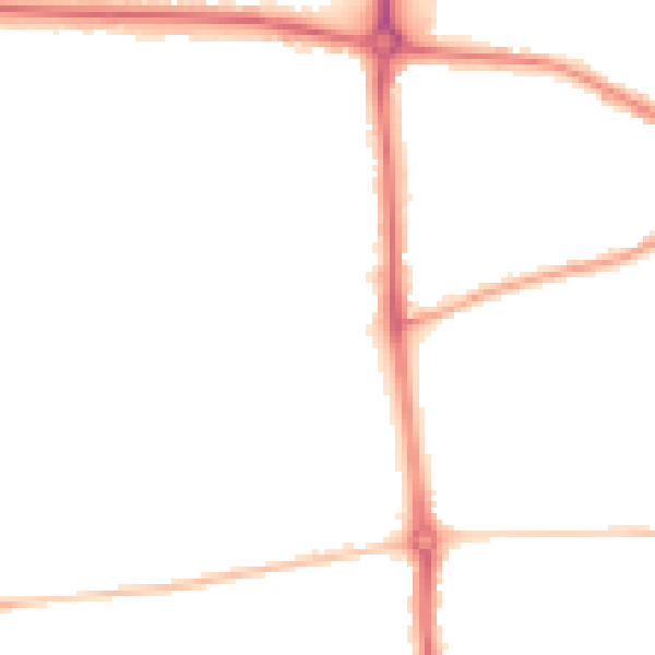 Night-time road noise heatmap for NR5 8BD