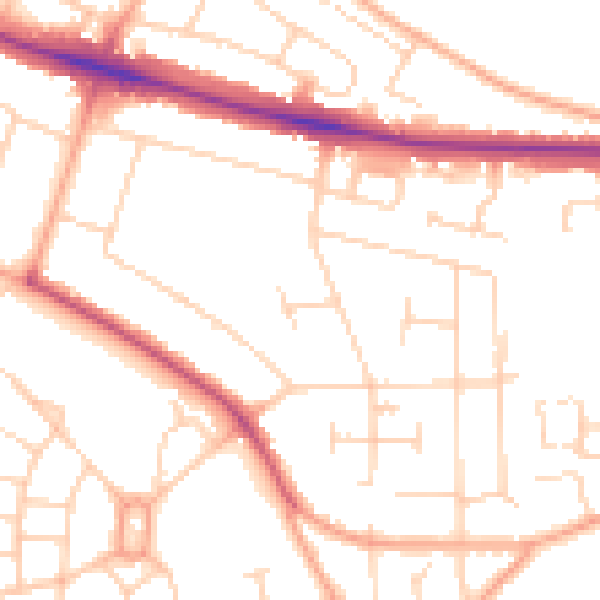 Daytime road noise heatmap for NR5 8DE