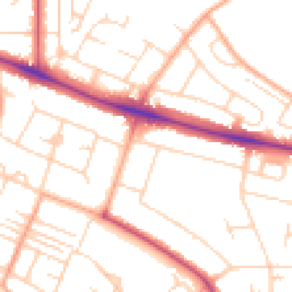 Daytime road noise heatmap for NR5 8EF