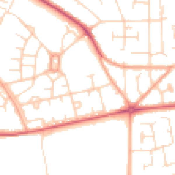 Daytime road noise heatmap for NR5 8HG