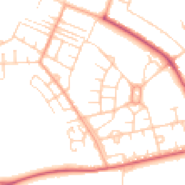Daytime road noise heatmap for NR5 8LS