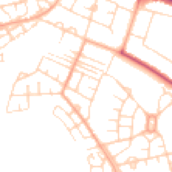 Daytime road noise heatmap for NR5 8LX