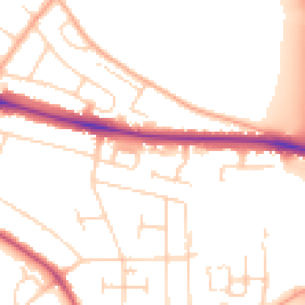 Daytime road noise heatmap for NR5 8QB