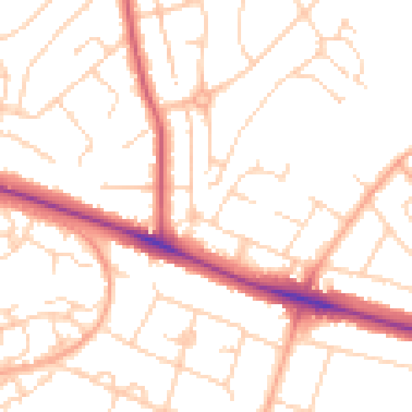 Daytime road noise heatmap for NR5 8YE