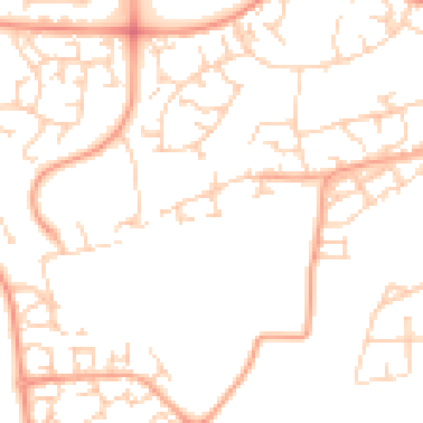 Daytime road noise heatmap for NR5 9BQ