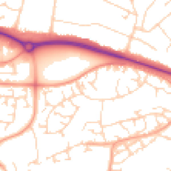 Daytime road noise heatmap for NR5 9DH