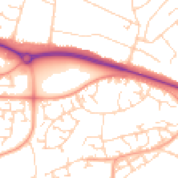 Daytime road noise heatmap for NR5 9DW