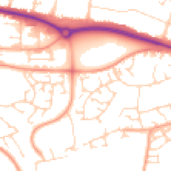 Daytime road noise heatmap for NR5 9EJ