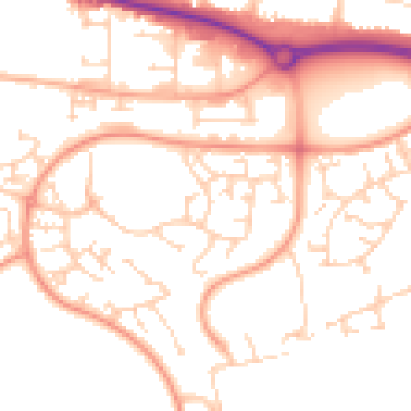 Daytime road noise heatmap for NR5 9LA
