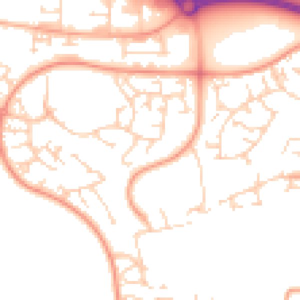 Daytime road noise heatmap for NR5 9LE