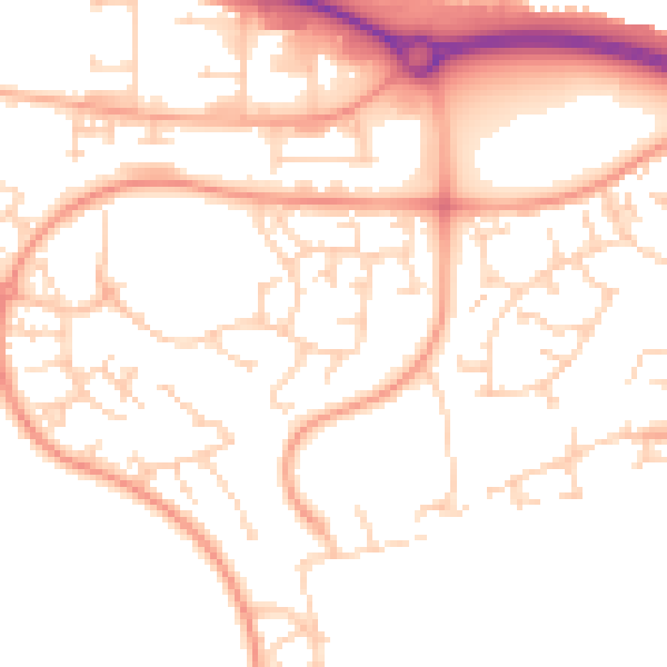 Daytime road noise heatmap for NR5 9LF