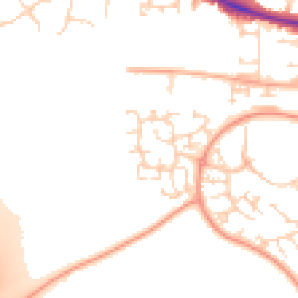 Daytime road noise heatmap for NR5 9NB