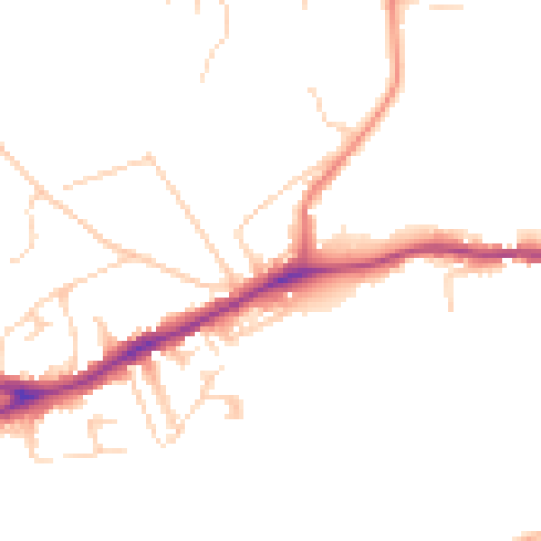 Daytime road noise heatmap for NR7 0AF