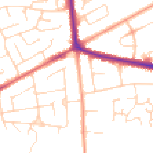 Daytime road noise heatmap for NR7 0AG